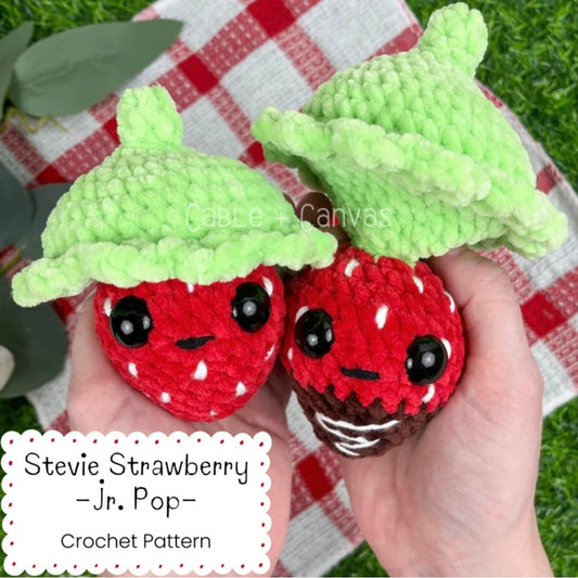 Stevie Strawberry, Jr. Sized Strawberry Pop Crochet Pattern